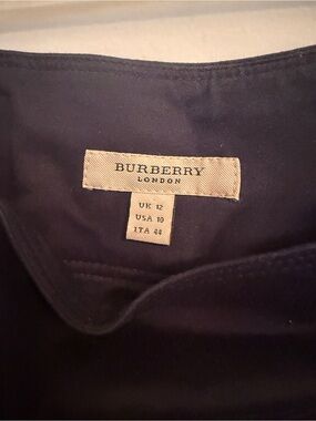 Burberry Navy Cotton Blend Top with Label